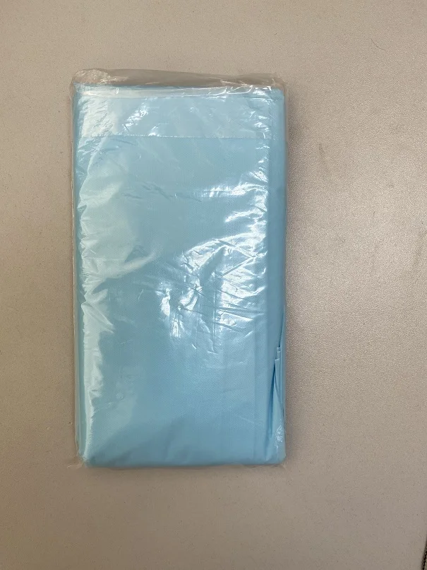 Long Sleeve Disposable Plastic Waterproof Isolation CPE Gown blue color