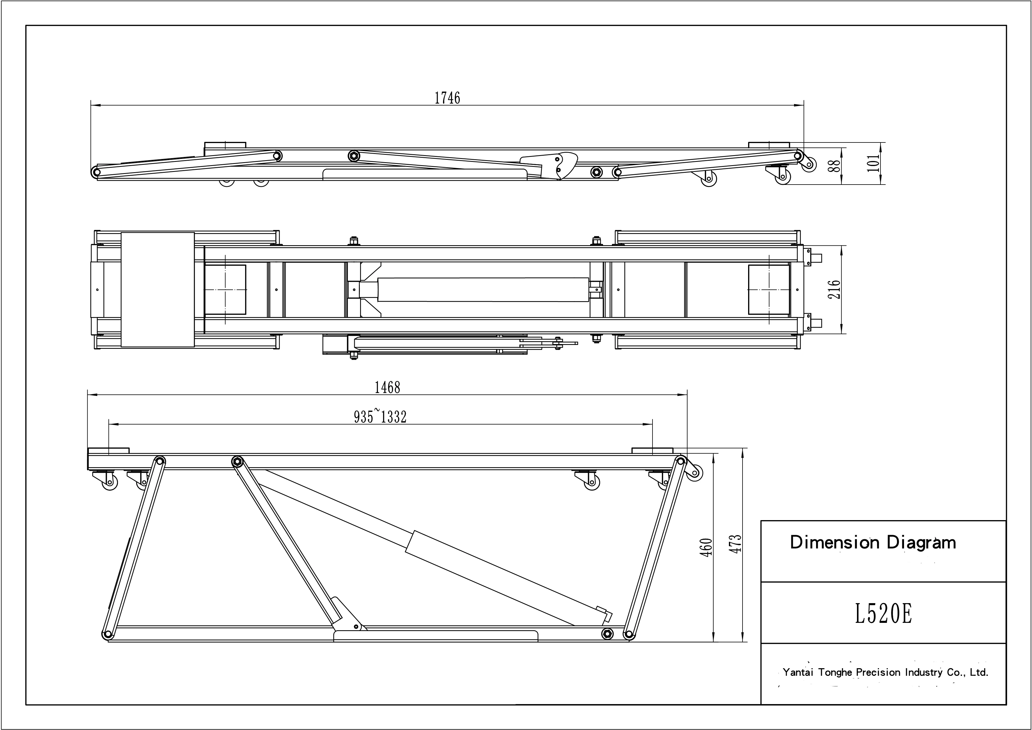 Best Seller in USA 2500KG L520E Mobile Quick Lift Portable Car Lift Jack Double Cylinder Scissor Design Hydraulic Type