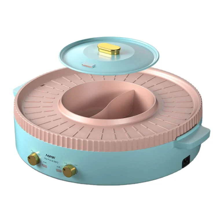 
1300W 2 In 1 Griddle Electric,Electric Round Grill Griddle,Multifunction Electric Griddle Nonstick Electric Griddle 