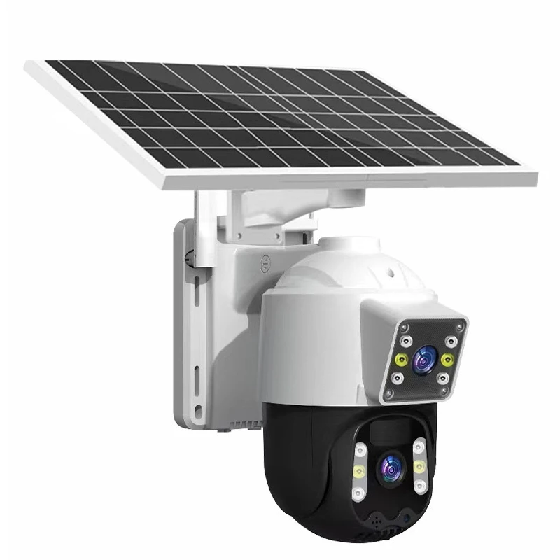 2024 New P1 Outdoor CCTV Night Version Calling WIFI Security Camera Network PTZ Dome 4MP Dual Lens 4G Solar Power Camera V380PRO