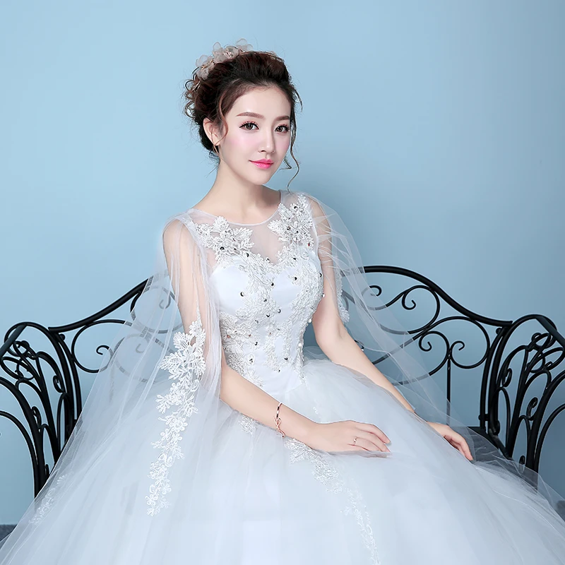 2022  Vestidos De Novia Wedding Apparel Cheap Wedding Dresses with bridal veil lace beading bridal gown