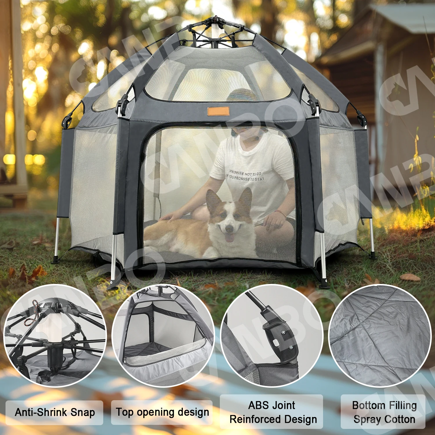 CANBO Foldable All-inclusive Breathable Oxford Cloth Cat Delivery Room Fence Baby Pet Playpen Portable
