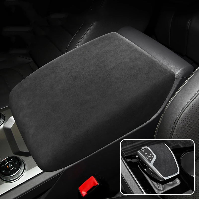 Ushilife Alcantara Car Gear shifting knob Cover and Car console armrest box cover sets for VolksWagen touareg 2019 2020 2021