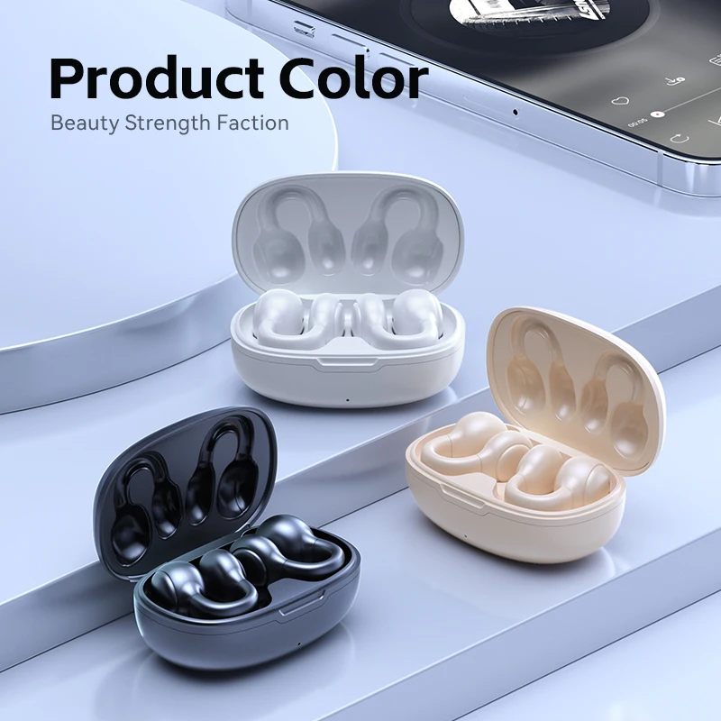 Wholesale ENC ANC TWS Wireless Headphones Bluetooths V5.3 In-ear Earbuds Ear Clip Earphones