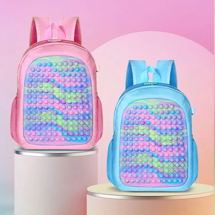 Fidget popper bolsa mochila 16.5inch large student back pack popits school bag for girls boys