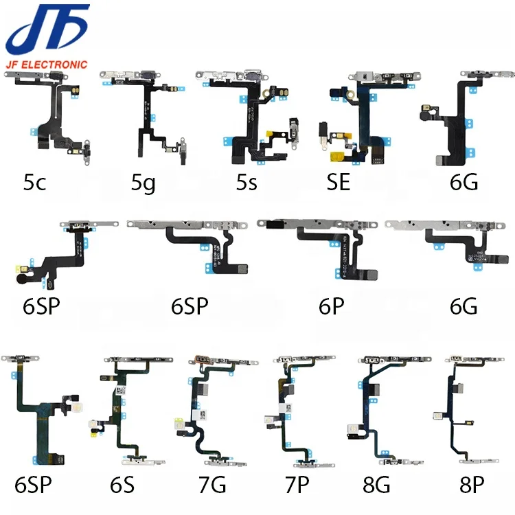 Mobile phone Repair Parts Power On Off volume button Flex cable for iPhone