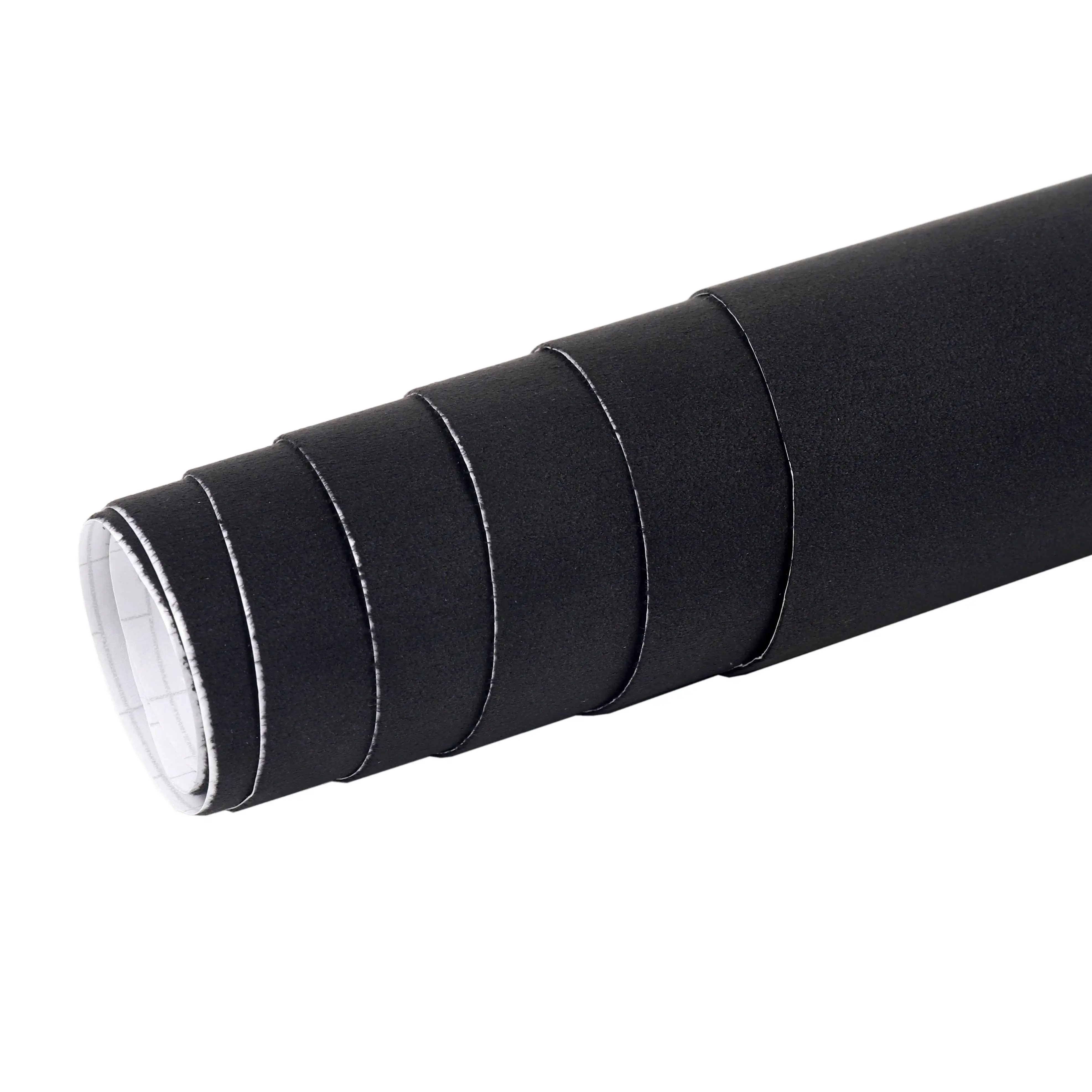 Black Suede Fabric Film 1.52*15M alcantara sticker car wrapping color changing water sensitive sticker At Best Quality