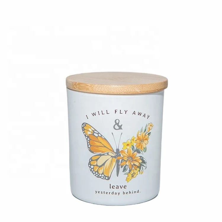 soy wax glass candle jars with metal lids flower pressed bell glass candle jar