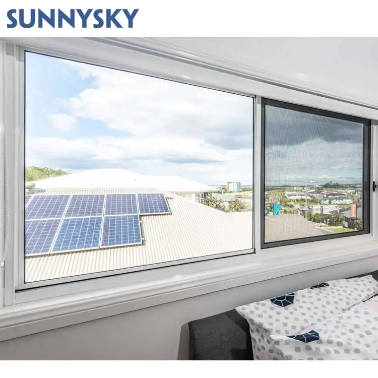Sunnysky wholesale Hot Sale double glazed aluminium sliding windows with Lowe glass