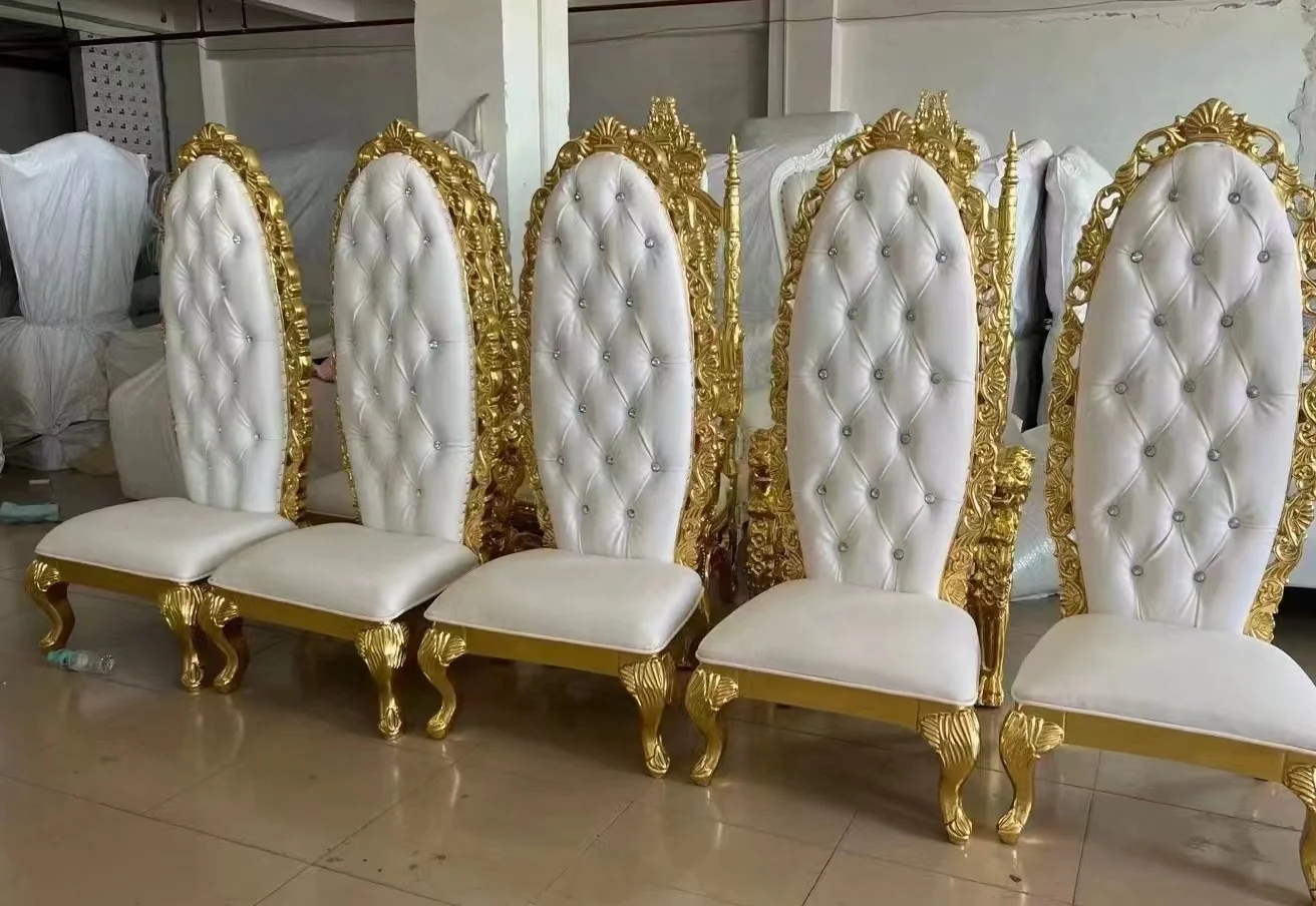 Wedding HIgh Back Bride and Groom Throne Chair For Sale