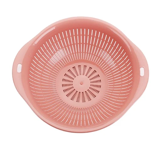 Round Rice Sieve Vegetable Washing Sink Net Kitchen Fruit Plate Colander Plastic Draining Strainer Basket