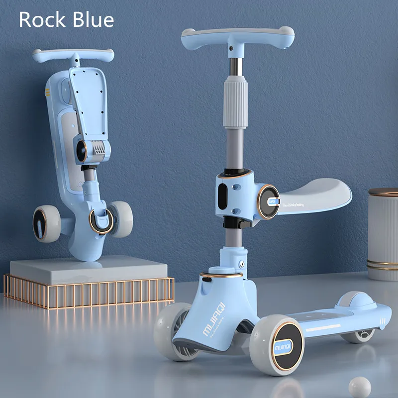  Kids Outdoor Sports Scooter with Seat One-key Removable