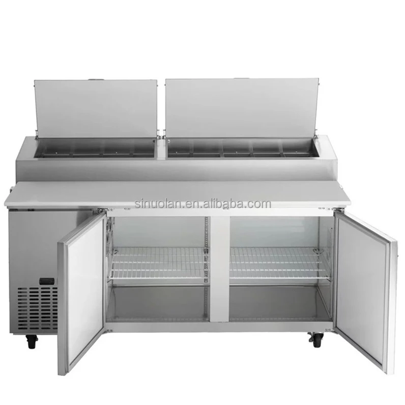 Ventilated Refrigeration Food Prepare Worktable Refrigerator Salad/pizza fridge table/pizza Counter Chiller Table With Cover