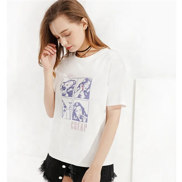 print design t shirts female stylish plain female t-shirts for woman t-shirt women ladies