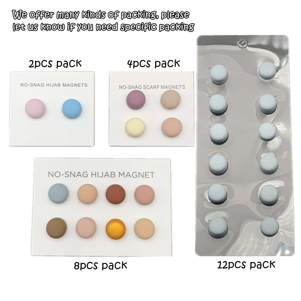 Factory Price Hijab Magnet Colorful Strong Magnetic Pins Muslim Scarf Hijab Round Magnet Pins