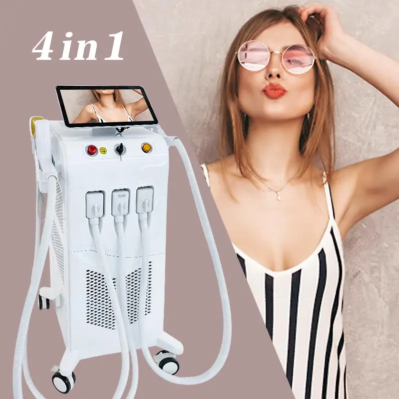 Global Supply 4in1 808 Diode Laser Hair Removal Elight Skin Rejuvenation ND YAG Laser Tattoo Removal RF Lifting Beauty Machine
