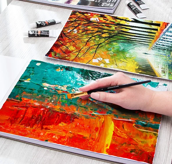 9x12inch Glue Bond 350gsm Acid Free Paper Canvas Like Texture Acrylic Painting Pad Drawing Paper Pad For Acrylic Oil Watercolor