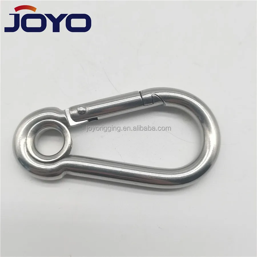 High Quality ss304 or ss316  Carabiner Din5299 stainless steel Spring Snap hook with eye...