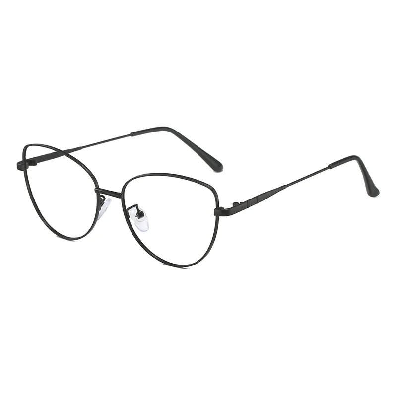 New Retro Metal Color-Changing Cat Eye Eyeglasses Frame Round Fashion Women Men Unisex Anti-Blue Light Eye Glasses