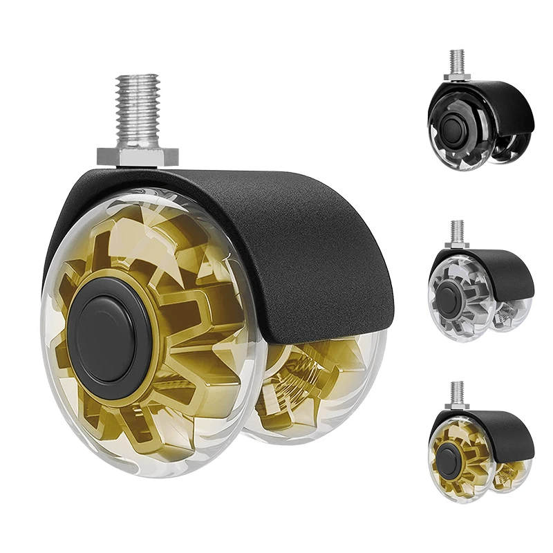 Universal 2 Inch 50mm PU Furniture Caster 360 Degree Custom Wheel Office Chair Caster Wheel with Ball Bearings Screw Stem
