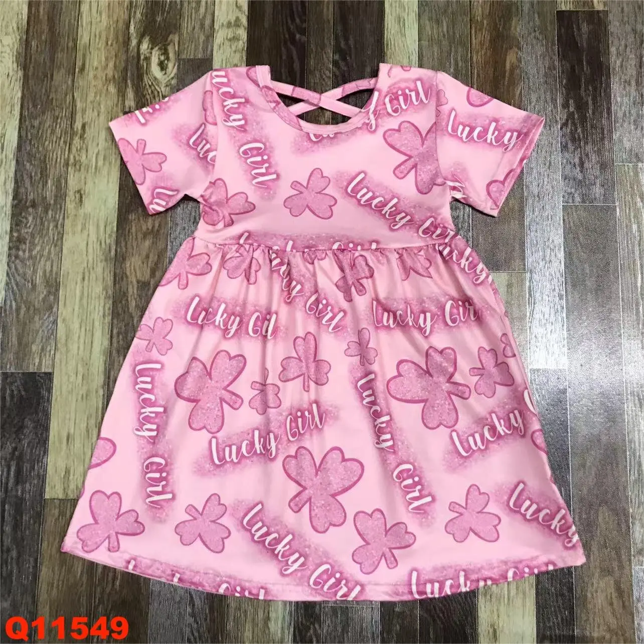 Wholesale boutique summer girls cute casual go to school short sleeved cool dresses