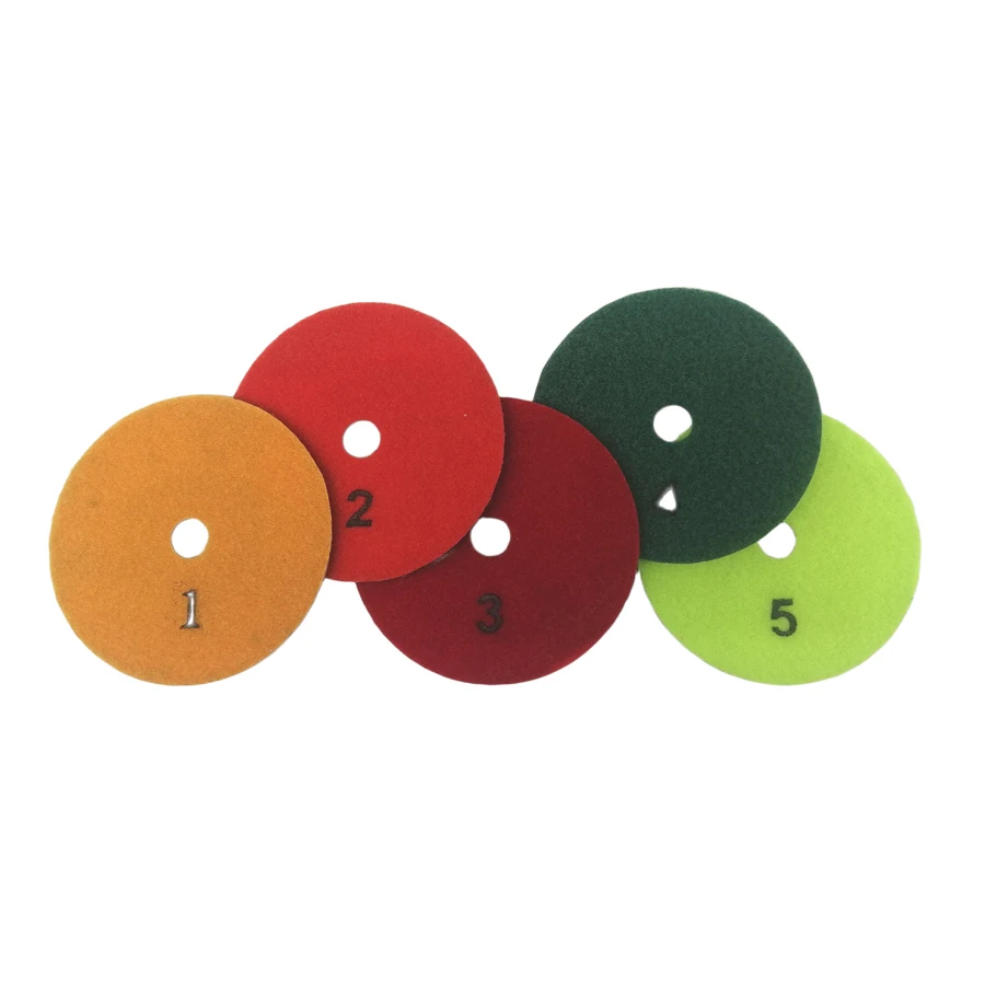 SMT 5-Step Polishing Pads Polishing Granite Floor Marble Stone 3mm Wet Diamond Hand Polishing Pads