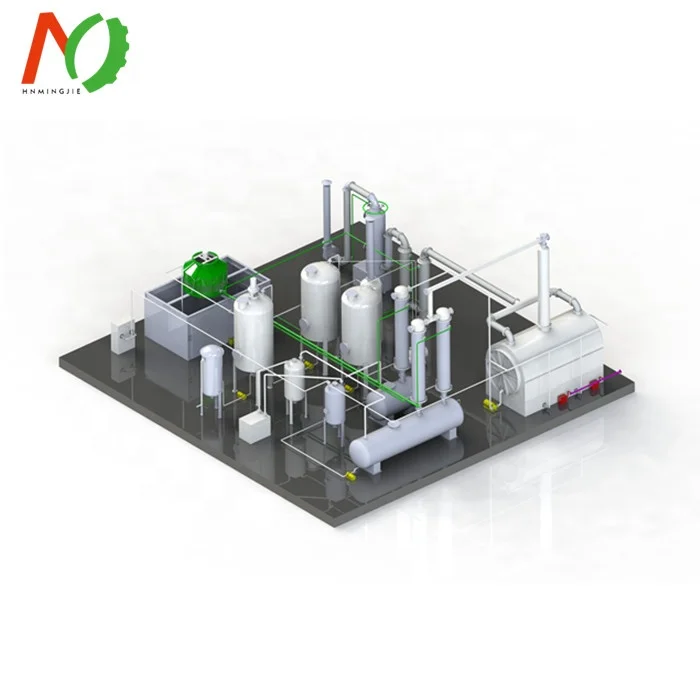Mingjie Group Distillation Plant Tyre Pyrolysis Oil Recycling Refining Machine to Diesel