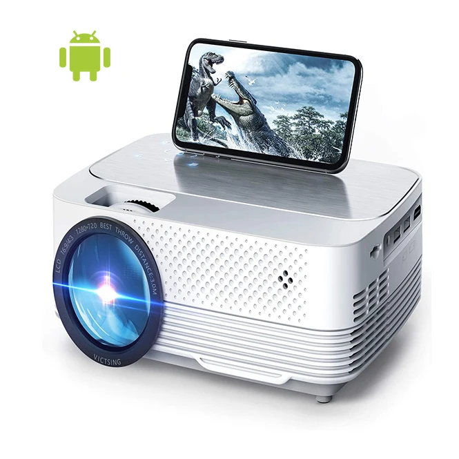 Wholesale Android 8.0 system Mini 720P Support 1080P LCD Projector For Home Theater Cinema Projector