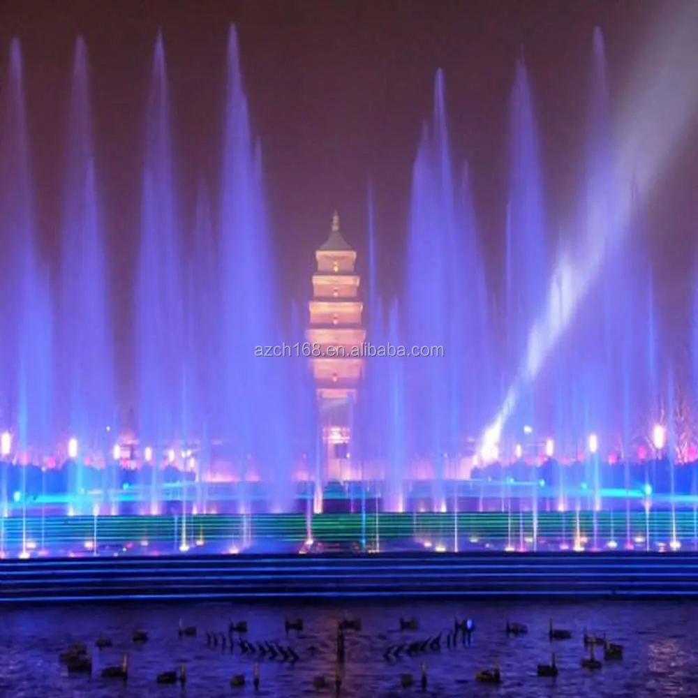 Color changing led dry floor Music water fountain indoor or outdoor