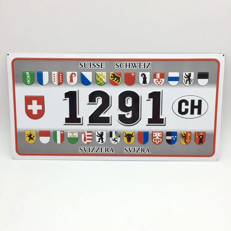 Aluminum license plate Metal Logo Custom Europe Style Metal  licence plate For car Nameplate