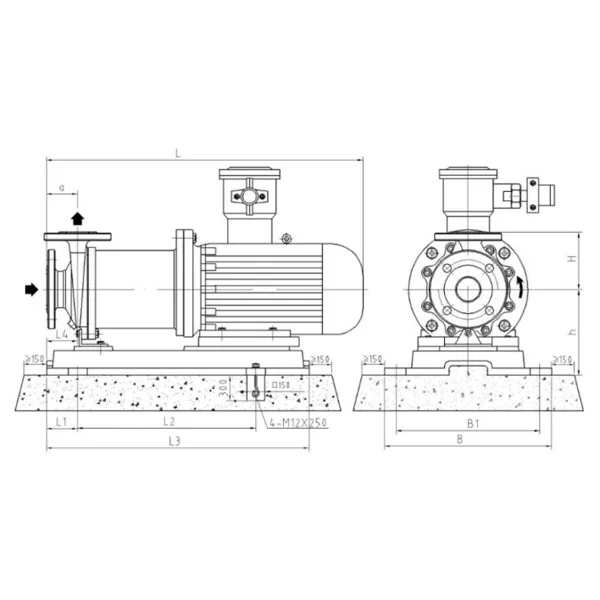 Stainless Steel Magnetic Driven Pump for Laboratory and chemical manufacturing operations high temperature resistance