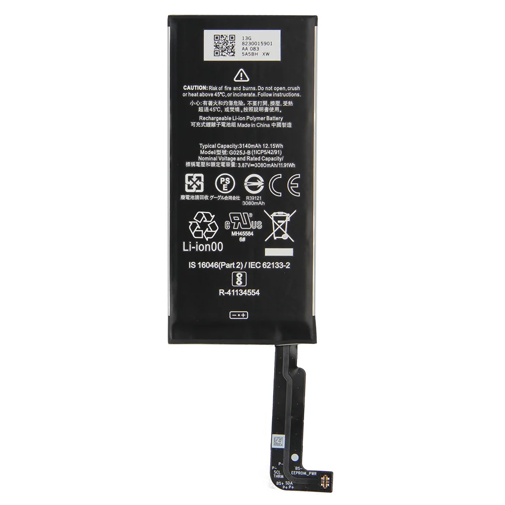 Rechargeable Li-ion Polymer Battery G025J-B For Google Pixel 4A Pixel4A Phone Batteries 3.87V 3140mAh