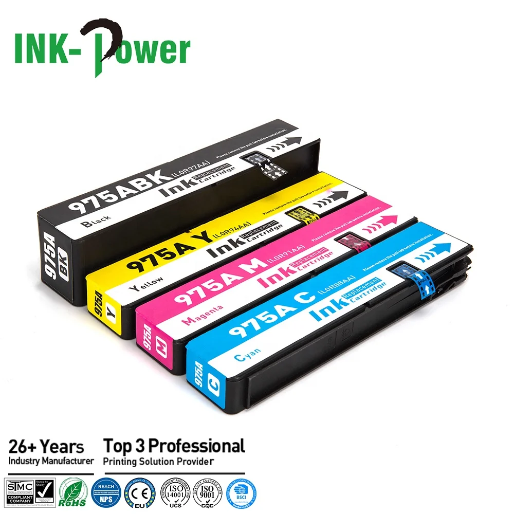Картридж для струйных принтеров HP PageWide 477dw P57750dw совместимый с цветными чернилами INK-POWER 975 975A