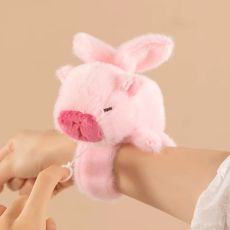 Capybara plush Forest Animal Hand Clap Bracelet Pat Belt Slap Panda Capybara Raccoon Monkey Bracelet Kapibala Plush Snap Ring