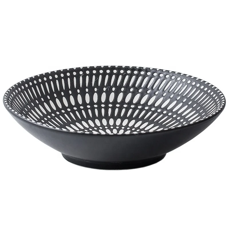 Classic Decorative 7.5 Inch Round Snack Bowl Custom Porcelain Salad Bowl Pasta Bowl