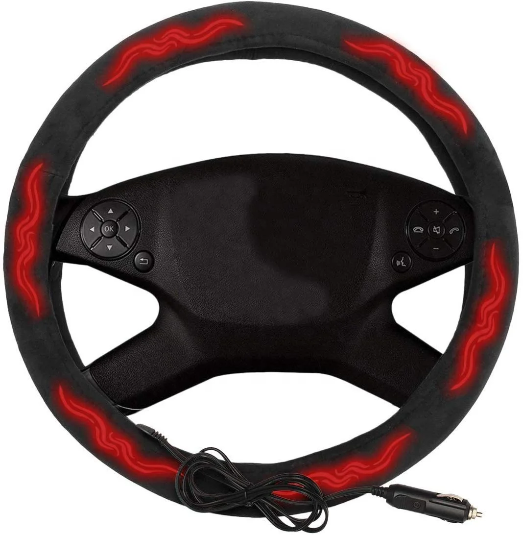 Universal 12V Auto Car Electric Heated Steering Wheel Cover