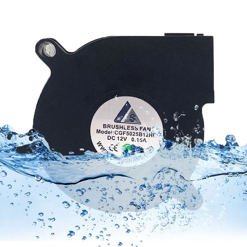 Высокоскоростной Мощный водонепроницаемый 50 мм x 25 мм 5025 24 В DC бесщеточный турбинный вентилятор 12 В