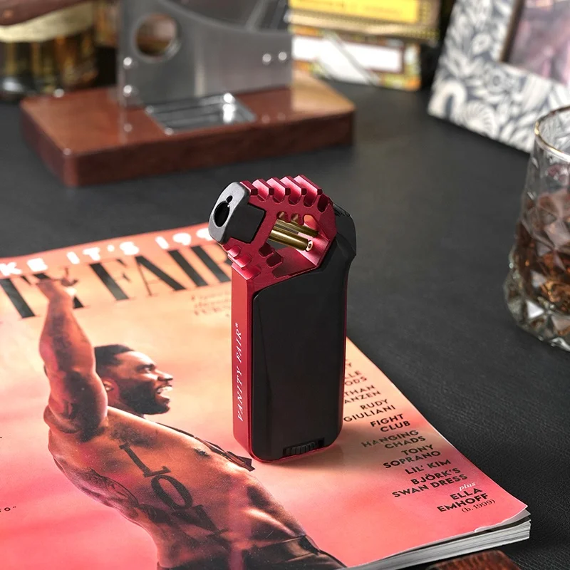 Wholesale Cigar Accessories Luxury 20 pcs Custom Cigar Lighter Refillable Adjustable Flame Gas Cigar Butane Jet Torch Lighter