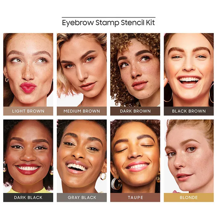 Wholesale Brow Stamp Shaping Print Mold Set Hairline Refill Makeup Eyebrow Powder Hairline Powder Brow Lamination