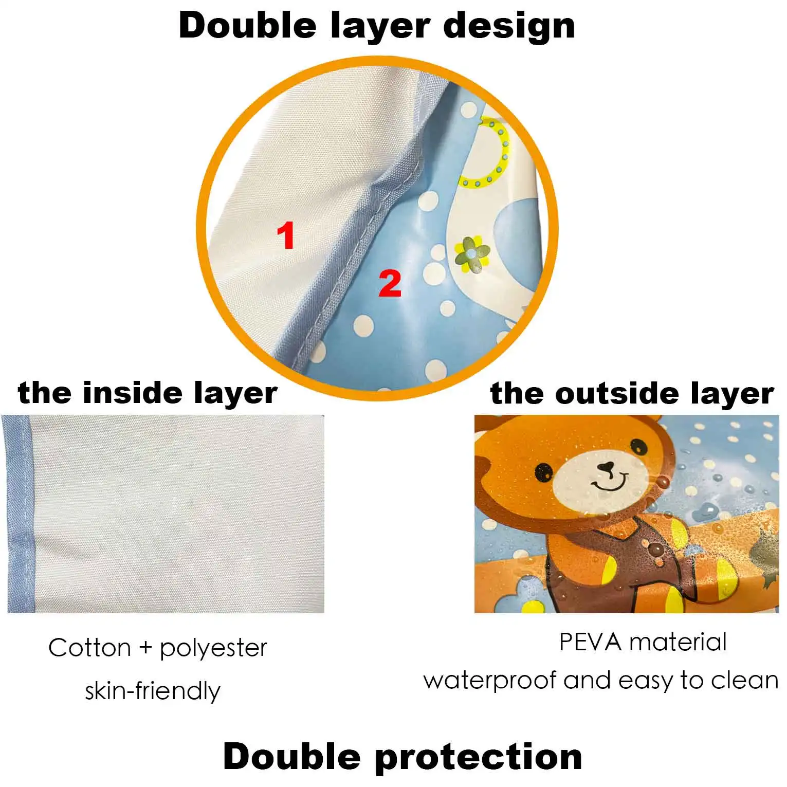 Removable Baby Bibs Waterproof Aprons Kids Bib Bandana Cartoon Baby Feeding Bibs Baby Saliva Towel With Pocket