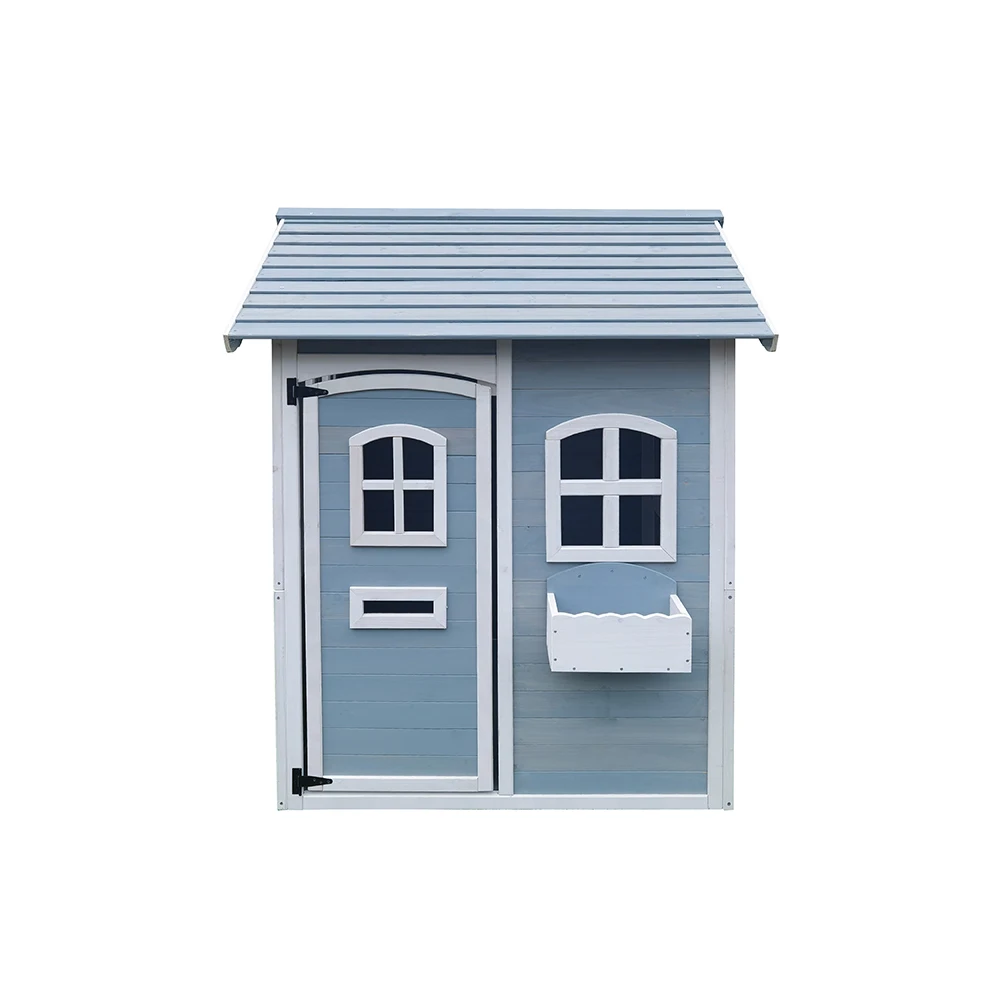 Playhouses for kids outdoor playhouse wooden Outdoor Garden Games Cottage, with Working Door, Windows, Flowers Pot Holder