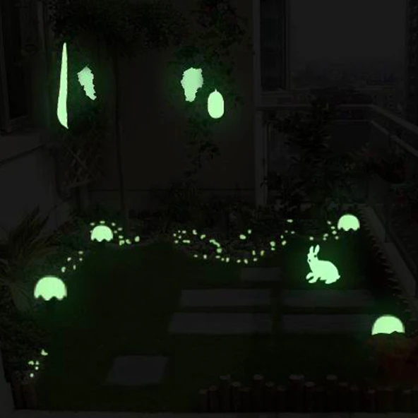Bloom Glow in The Dark Stones Concrete Luminous Stones Concrete for Garden Yard Walkway Decoration Yellow-Green