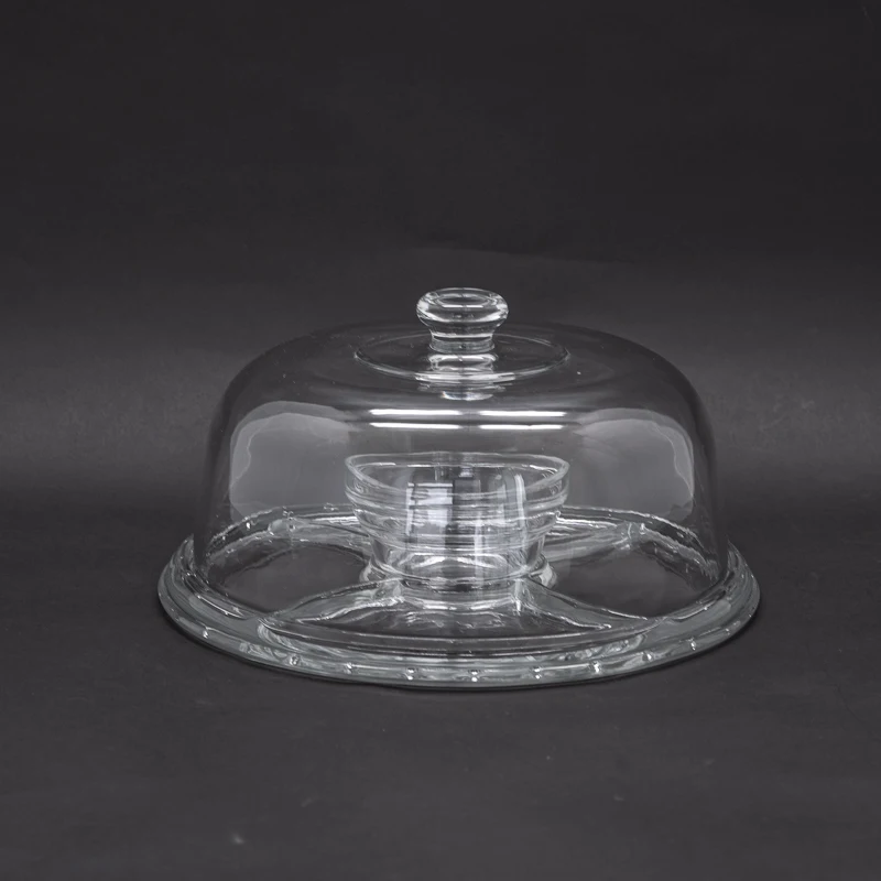 6 in 1 Cake Plate and Bowls Glass Dinner Set Food Serving Fruit Dessert