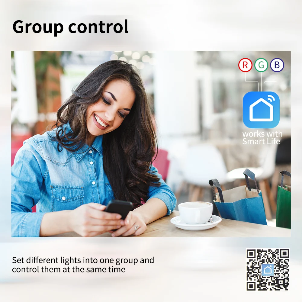 Tuya Wifi RGB Music Controller LED Dimmer 5V 12V 24V Colorful LED Strip Works with Alexa Google Assistant DC5-24V