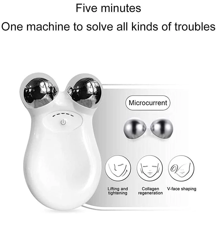 portable EMS 3D  Lifting Tighten Wrinkle Removal Face Massager, Electric Micro-current Vibration Y Shape Toning Device