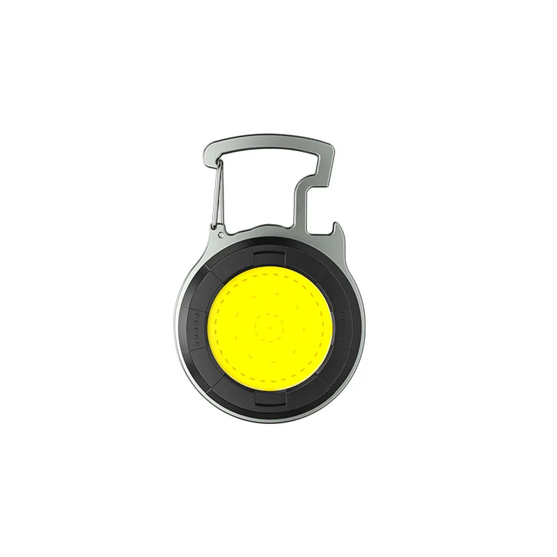 Emergency USB Rechargeable COB Mini keychain camping Working Light Bottle Opener Portable Flashlight