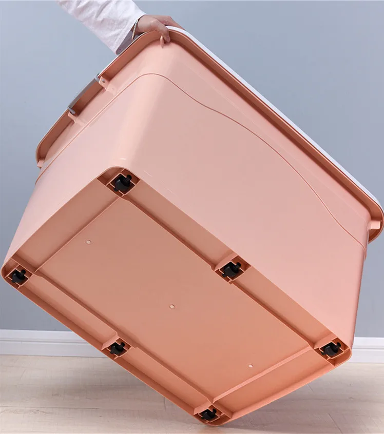 Big Plastic container storage box with lid for dress cloth toy stackable