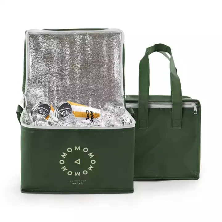 Изолированная многоразовая сумка-холодильник на молнии для продуктов пикника сохраняет тепло или прохладу для еды