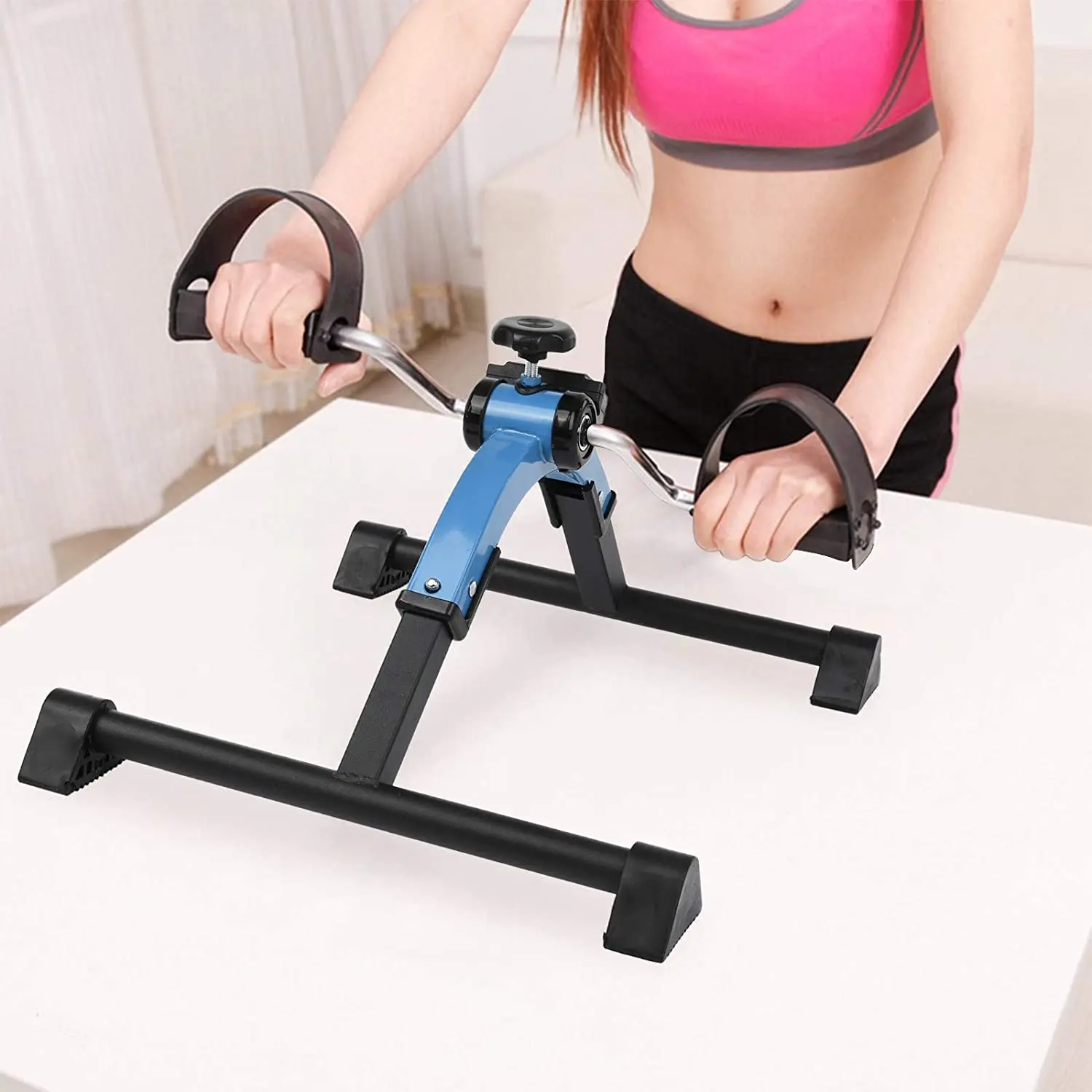 Foldable Pedal Trainer Exercise Bike Fitness Gear Arm and Leg Trainer Training Device Mini Bike Exerciser Bike Pedal Exerciser