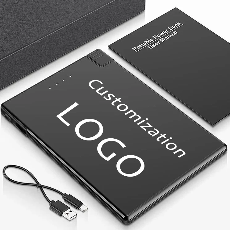 5000 Mah Ultrathin Batterie Mobile Slim 5000Mah Power Bank Customizable logo Powerbank For Iphone and Android
